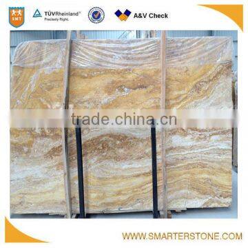 Cross cut golden travertine slab with good price hot selling