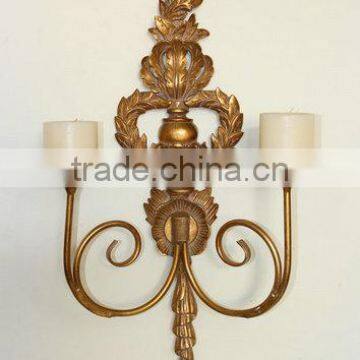 MW-0008-01 Baroque style hanging wall candle holder with metal