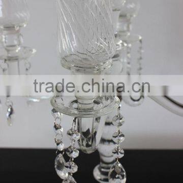 Jingyage Crystal Candelabra Wedding Centerpieces Glass Candelabra Wedding photo-4