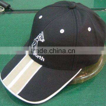 cotton 6 panel cricket cap with embroidery