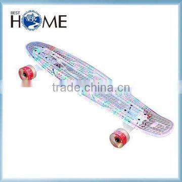 22'' and 27'' inch LED light electric skate board plastic mini cruiser flashing LED skateboard