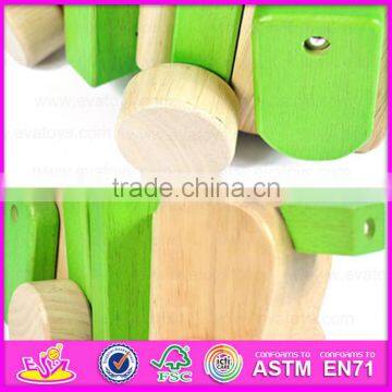 2015 Educational Cute String Wooden Dog Pull Toy,Wooden Dog Pull Along Toy for Toddlers,Hot Sale Wooden Animal Pull Toy W05B099 photo-5