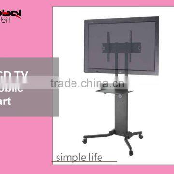 Metal TV Holder Adjustable LCD Monitor Display Mobile TV Cart With Wheel photo-2