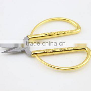 High Quality Mini Stainless Steel Blade Gold Plating Handle Sewing Scissors photo-3