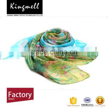 Most Popular Type Silk CDC Scarf Custom Digital Print Crepe Scarf photo-3