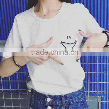 embroidered t-shirt women's 100% t-shirt wholesale from china