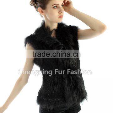 CX-G-B-21B New Fashion Real Knitted Women Rabbit Fur Italian Fur Vest photo-5