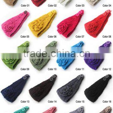 Handmade Knit Crochet Flower Headband,knit Headband Ear Warmer,knit Ear Warmer Headband photo-2