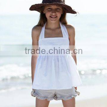 2016 High Quality Girls Fancy Top And White Sleeveless Top Design