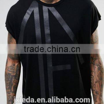 Fashion Hip Hop Style Street Wear Design Oversized Printing Black T-shirt Men Custom photo-3