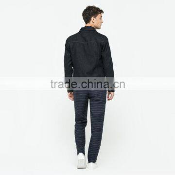 Wholesale Custom Plain Black Winter Man Jacket Denim Factory Price photo-2