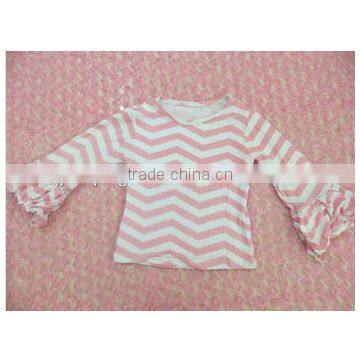 100% cotton hot sell long sleeve top with ruffles