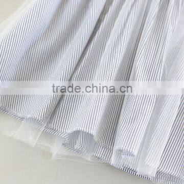 Fairy Dress Light Sky Blue and White Stripes Child Flutter Sleeve Summer Frock Chiffon Skirt photo-6