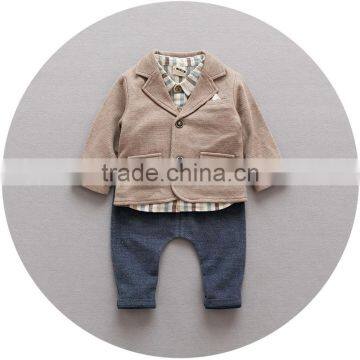 S17749A Boy Clothing Sets Boy Suit Cotton Kids Coats+Shirts+Pants 3pcs Set photo-5
