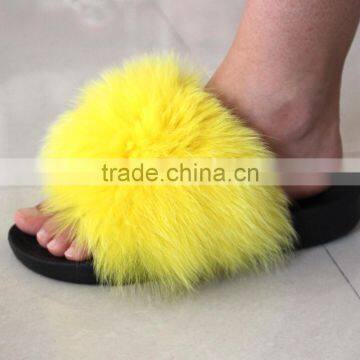 Myfur Latest Design Top Quality Many Colors Real Fox Fur Slippers for Ladies photo-2