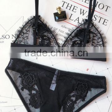 Runwaylover 5391 hot sale ladies sexy embroider sexy bra and panty set