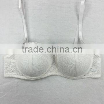 Ladies White Lace Transparent Underwear Sexy Bra Panty Set photo-2