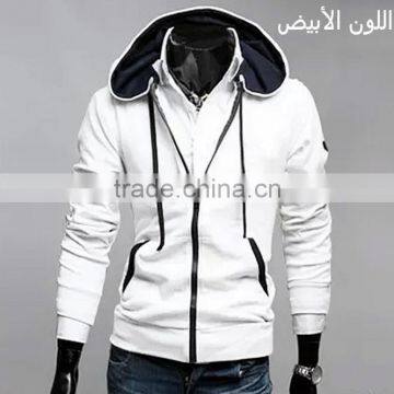 OEM 100% Cotton Plain Zip up Hoodie/ Custom Hoodies for Men