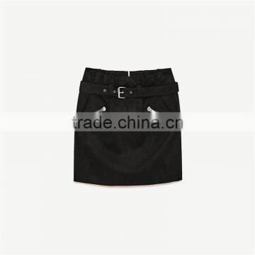 2017 OEM Spring Cool Girls Mini Corduroy Skirt With Adjustable Belt photo-6