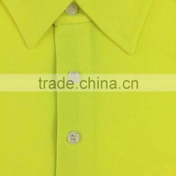 Hot Sale Yellow Micro Mesh Self Fabric Collar High Visibility Safety Warning Polo Shirt photo-4