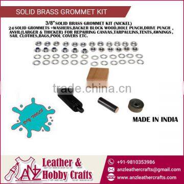 3/8 Size Nickel Color Solid Brass Grommet Tool Kit for Sale