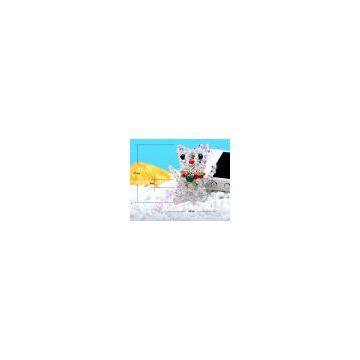 Diy Beaded Lucky Cat 3d 4mm Bicone Crystal Beads Animal Charm