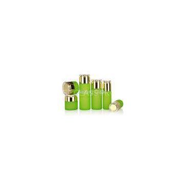 Refillable Green Cosmetic Glass Packaging , Glass Makeup Jars Lotion Pump Bottle Sets