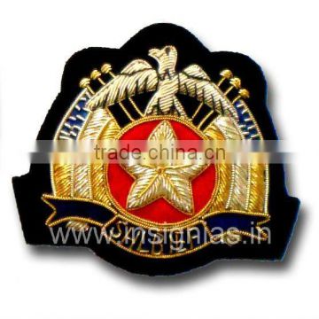 Embroidered bullion wire badges