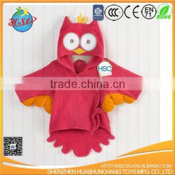 cotton towel owl shape baby bathrobe bath towel