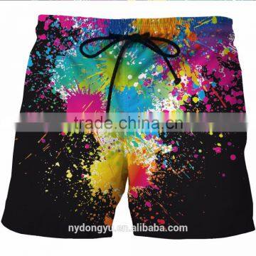 men fast dry black blue splint print beach shorts/ blue l na creative plus size beach shorts/ pocets sports beach wear