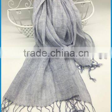 Wholesale 2017 New Design Lady's Fashionable Natural Linen Scarf photo-3