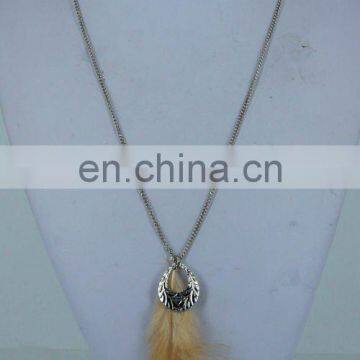 fashion new design feather necklace long FHE-0063