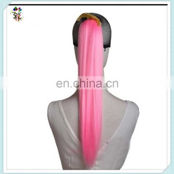 Womens Bright Pink Long Straight Synthetic Hair Ponytails HPC-0136