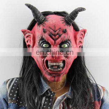 Sheitan latex horror mask with horns