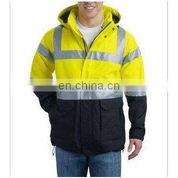 wholesale high visibility yellow safety reflective work jacket clothing