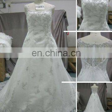 EB1083 Sleeveless With Embriodery With Trail Wedding Dress