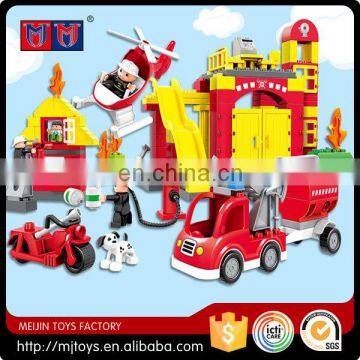 Meijin Hot Series 112pcs Fire Station Building Blocks Play Set Plastic Bricks