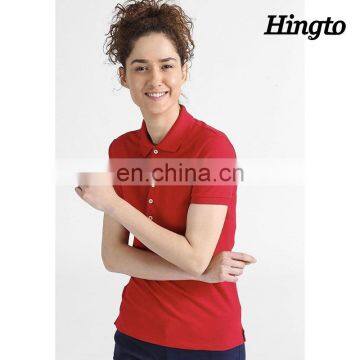 High quality red color golf polo shirts plain for women