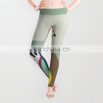 Push up fitness wear yoga sublimation mature women legging print leggings