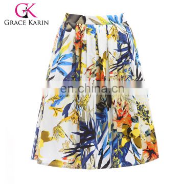 19 Colors ! Grace Karin Cheap Occident Short Retro Vintage Floral Print Cotton 50s Skirt CL6294-14#