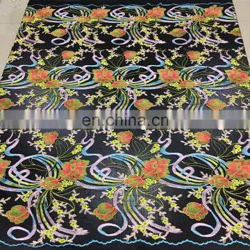 OLFCR0151 multi color ribbon embroidered mesh lace fabric