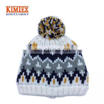 Warm Winter Polar Fleece knitted hat with pom pom