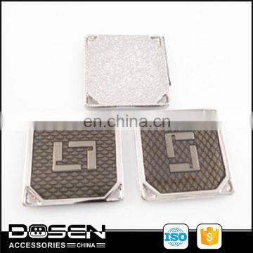 Decoration superior quality epoxy dome metal label sewing style garment accessories for clothing, wholesale metal label