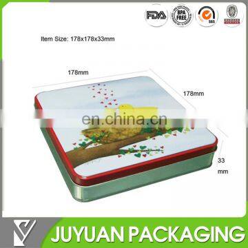 fancy square mockup tin box/flat tin box wholesale