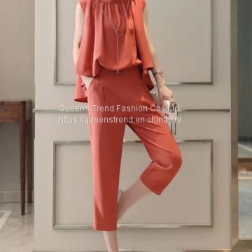 Stand Collar Daily Rust Gathered Jumpsuit