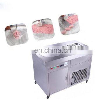 Commercial stainless steel Double flat round pans fry roll ice cream machine for sale