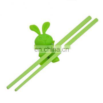 Food grade environmental protection silicone chopsticks headgear for children practice with cute rabbit shape