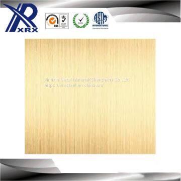304/201 metal sheet golden hairline/mirror finish color stainless steel for elevator