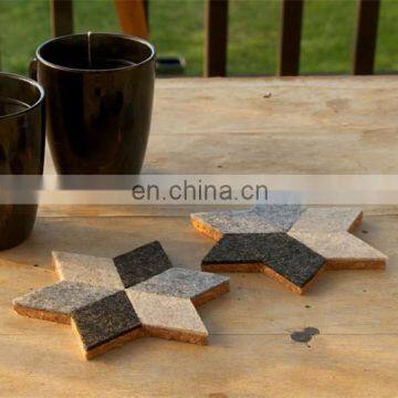 Hot Selling Custom Logo Round Printing Wood Coaster Felt Drink Coasters Set photo-2