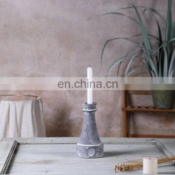 Eastern simple custom antique candlestick cheap tall pillar cement home decoration candle holder for home table